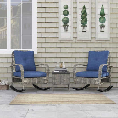 Stylish Three Piece Wicker Patio Furniture Set