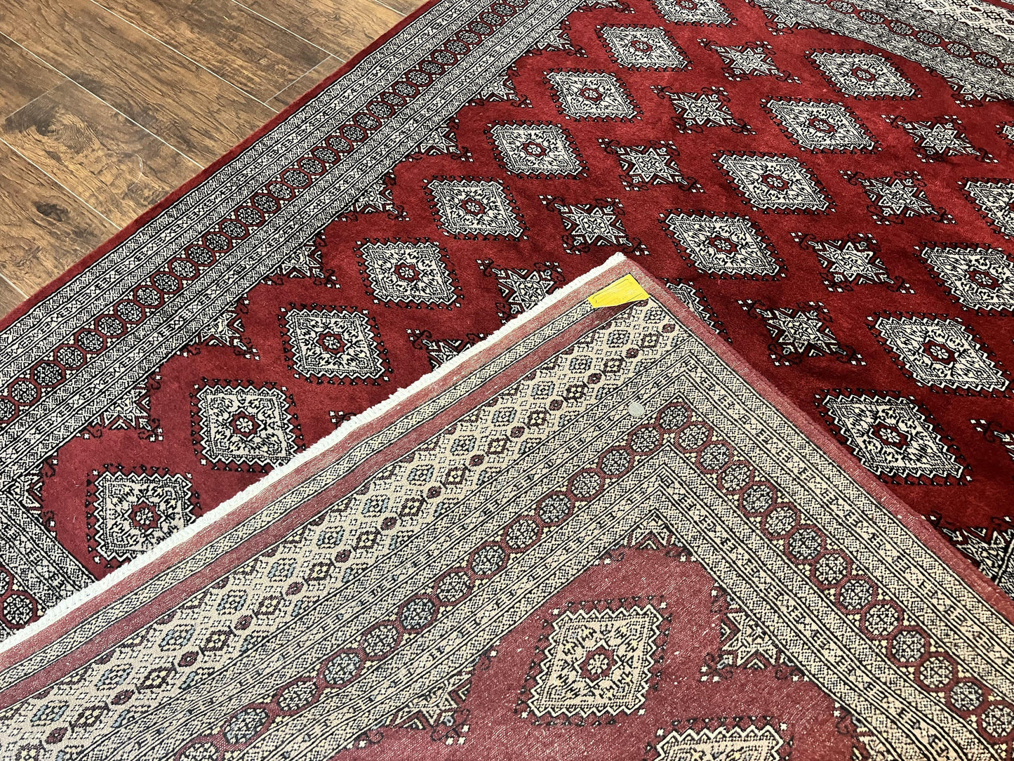 Pakistani Bokhara Rug 6x8, Fine Turkoman Carpet, Wool Handmade Vintage, Red, 6 x 8 Medium Sized Rug, Turkmen Rug