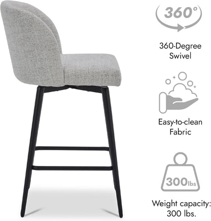 Counter Height Bar Stools Set of 3 26 Inch Seats 360 Swivel