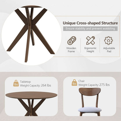 Round Dining Table Set 36 Inch With Cushioned Chairs