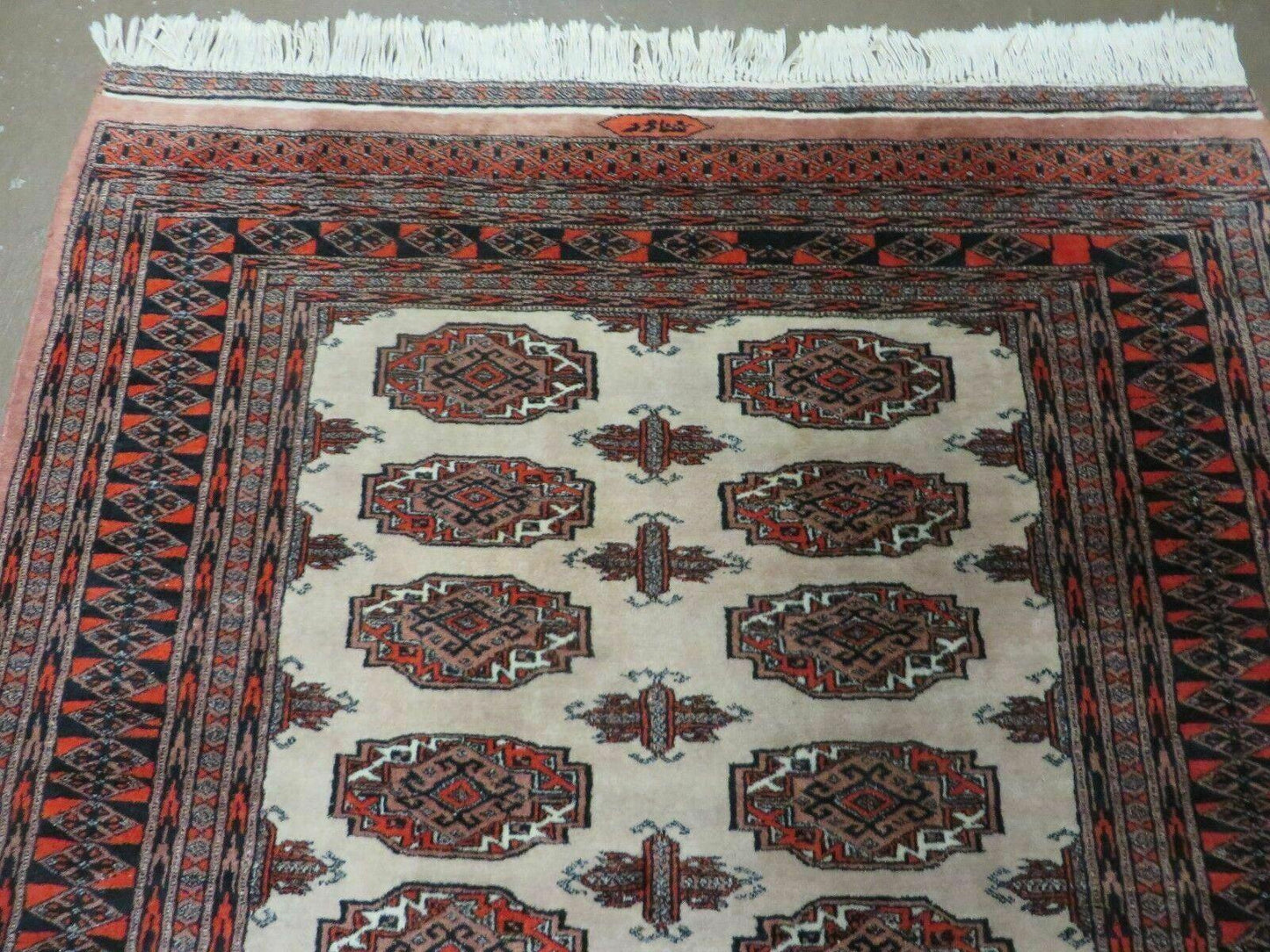 4' X 6' Vintage Handmade Bokhara Turkoman Pakistan Wool Rug Carpet Nice