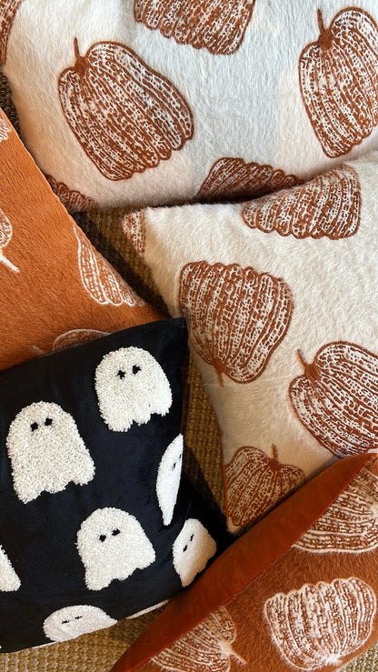 White pumpkin lumbar pillow cover PREORDER