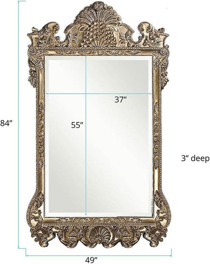 Howard Elliott Marquette Antique Oversized Full Length Mirror Silver Leaf 49x84