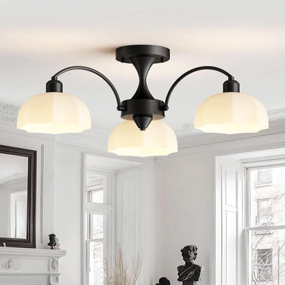 Milk Glass Sputnik Chandelier Adjustable Height Dimmable
