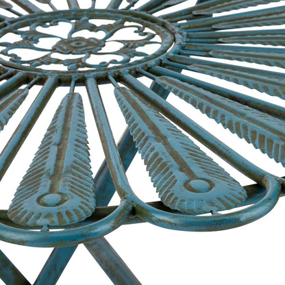 Bistro Set 3 Piece Light Blue Outdoor Patio Furniture