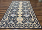 Needlepoint Rug 6x9, Ivory and Navy Blue