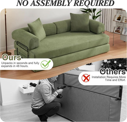 78.5 Inch Convertible Folding Sofa Bed with Versatility
