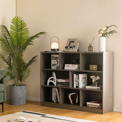 Grey 8 Cube Modular Bookcase For Living Rooms With Display