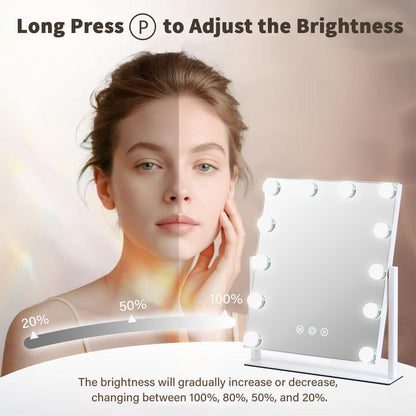 13 By 11 Lighted Makeup Vanity Mirror 12 Dimmable Bulbs