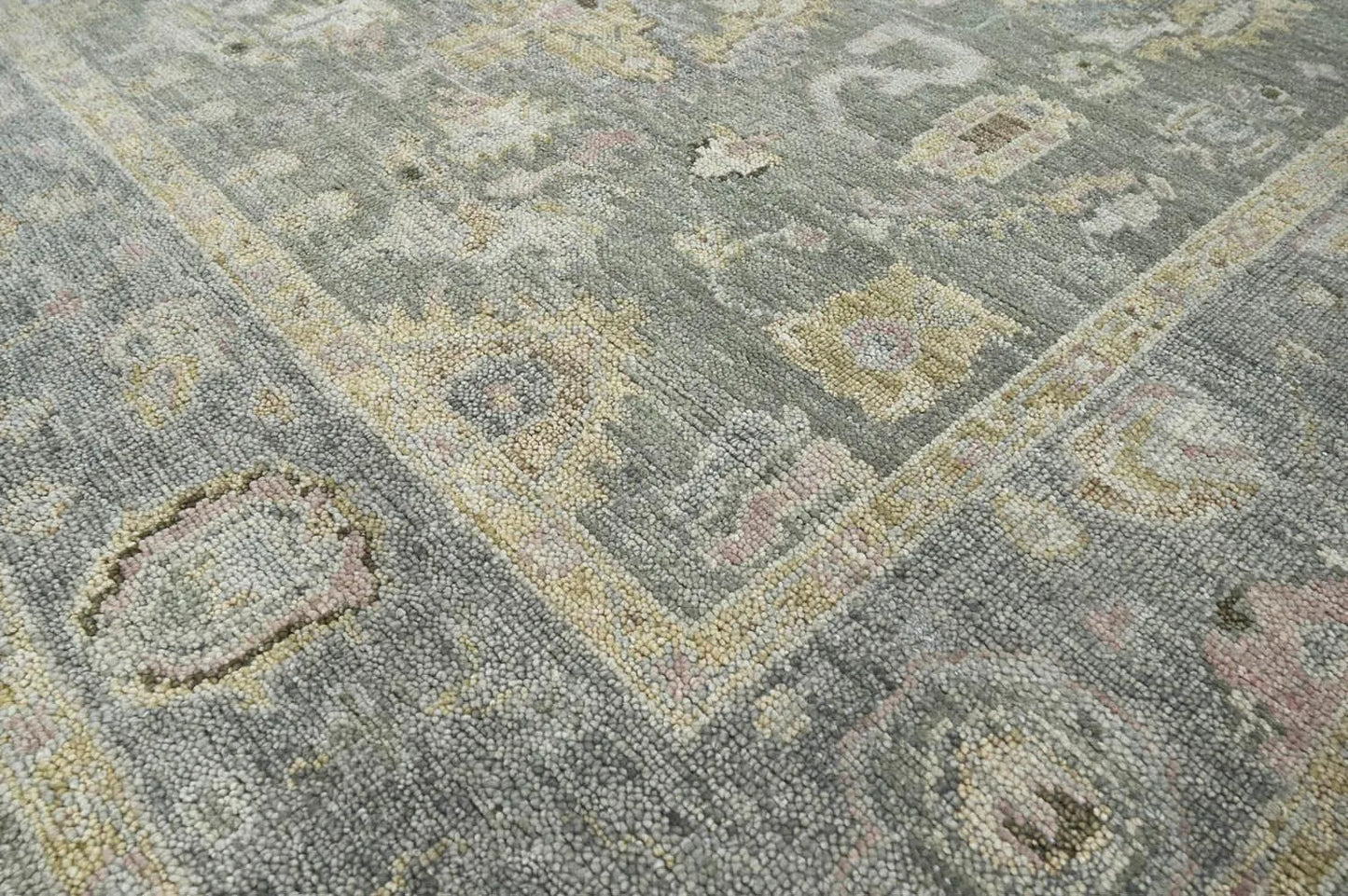 Multi Size Moss Hand Knotted Traditional Oushak Wool Oriental Area Rug
