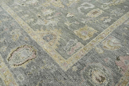 Multi Size Moss Hand Knotted Traditional Oushak Wool Oriental Area Rug