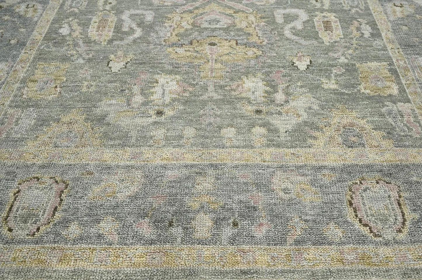 Multi Size Moss Hand Knotted Traditional Oushak Wool Oriental Area Rug