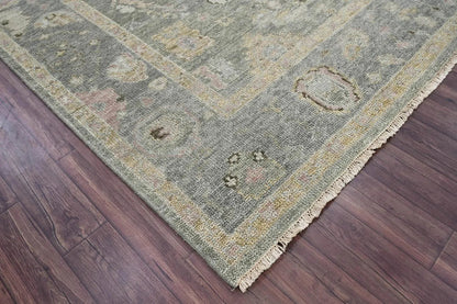 Multi Size Moss Hand Knotted Traditional Oushak Wool Oriental Area Rug