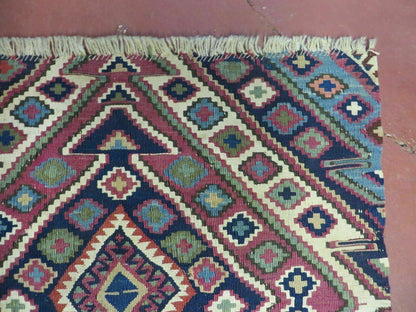 2' 1" X 4' 4" Antique Handmade Bagface Kilim Shirvan Caucasian Wool Rug Nice