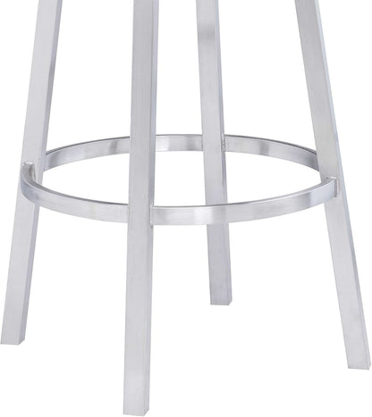 Modern Black Faux Leather Swivel Bar Stool for Kitchen