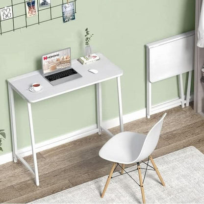 31.5 Inch Folding Desk White For Small Spaces Home Office