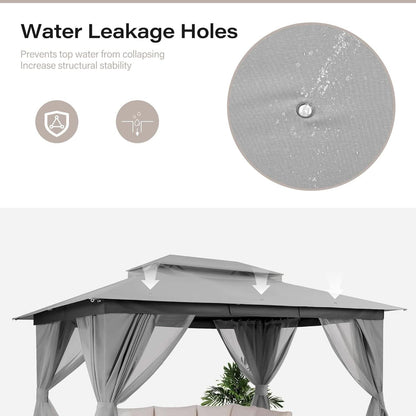 Outdoor Gazebo 10x13 With Mosquito Netting Weatherproof