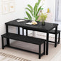 Rectangular Dining Table And Chairs Set Four Modern Wood