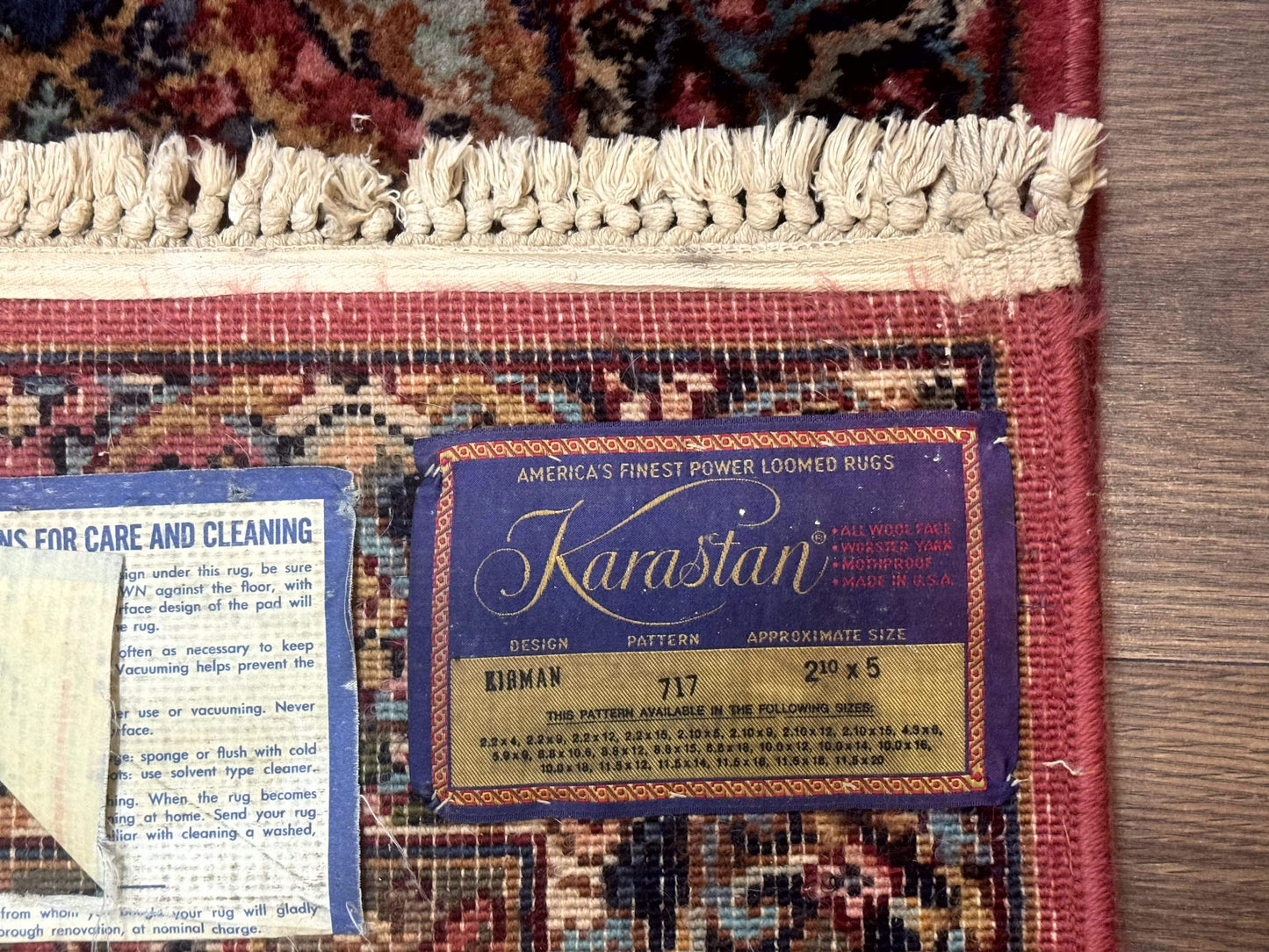 3x5 Karastan Multicolor Panel Kirman Rug #717, Wool Original 700 Series