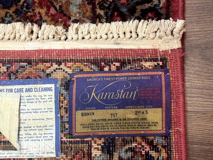 3x5 Karastan Multicolor Panel Kirman Rug #717, Wool Original 700 Series
