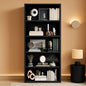 Six Tier Open Bookcase Tall Freestanding Shelving Black