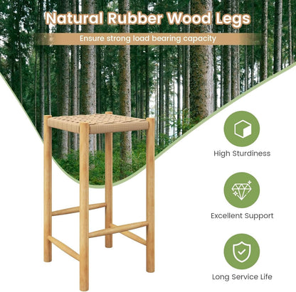 26 Inch Counter Height Wood Bar Stools Set of Two