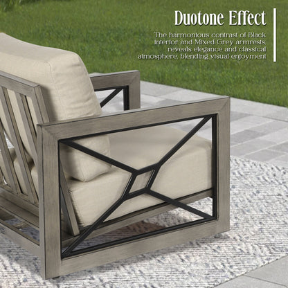 Marindo 4 Pieces Patio Conversation Sets With Round Coffee Table