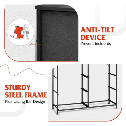 Charcoal Black 10 Drawer Fabric Storage Tower For Bedroom
