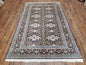 Semi-Antique Persian Kashan Rug, Midnight Blue & Ivory, Hand-Knotted, Wool, 4' 8" x 7' 4", Pair A