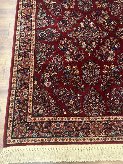 4x6 Karastan Rug Red Sarouk #785, Wool Pile Original 700 Series, Vintage Discontinued