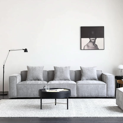 Grey Modular Sectional Sofa Set With Ottoman And Chaise