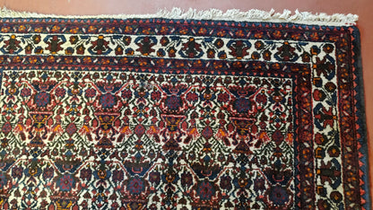 3.6 x 5 Hand-Knotted Vase Rug Floral Turkish Tribal Village Weaving Zagros Vintage Carpet Home Office Wool Area Rug 3x5 Persian Rug 4x5