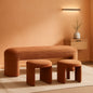 Brown Upholstered 53Inches Storage Ottoman Bench Stools