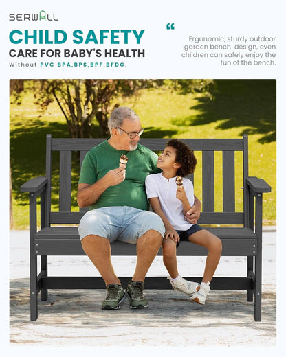 Weatherproof Two-Person Outdoor Bench With High Weight Capacity