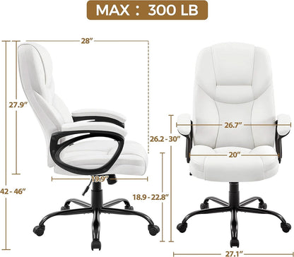 High Back Executive Chair White Ergonomic Office Chair