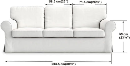 IKEA Ektorp 3 Seat Sofa Slipcover White Replacement