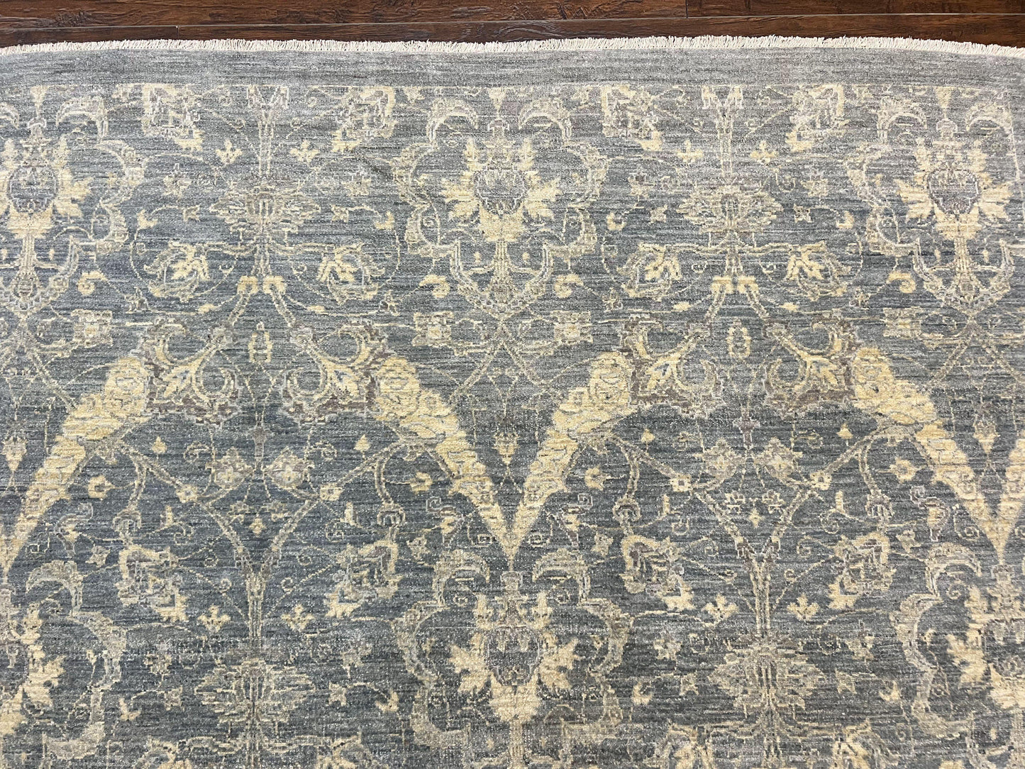 Contemporary Pakistani Rug 5 x 6.6, Handmade Floral Wool Rug, Spanish Pattern