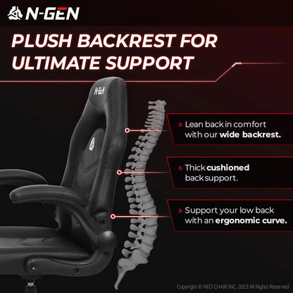 Ergonomic Gaming Chair Black With Premium Lumbar Support