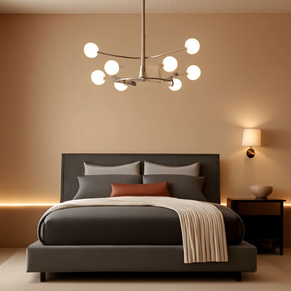 Sputnik 12 Light Brushed Nickel Chandelier For Dining Room