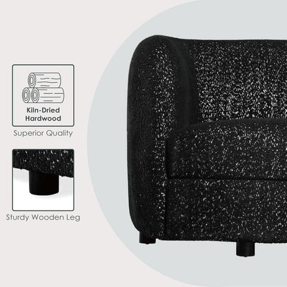 Nimiane Modern Boucle Sofa Set Black With Curved Arms