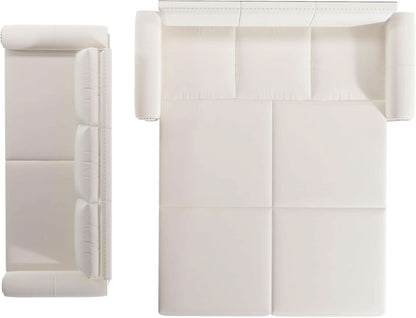 King Size Multifunctional Sleeper Sofa Beige Velvet