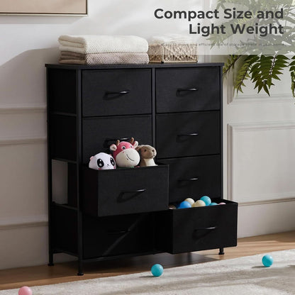 Eight Drawer HardwoodTop Dresser With Sturdy Frame