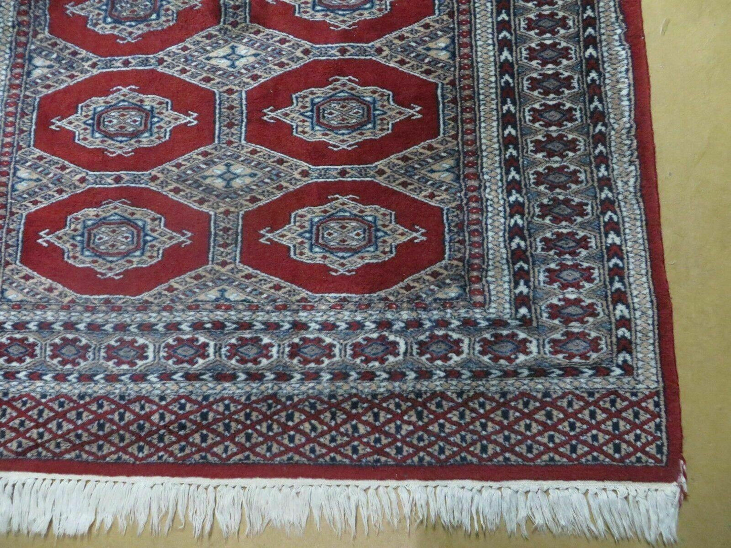4' X 6' Vintage Handmade Pakistan Turkoman Bokhara Fine Woven Wool Rug Nice
