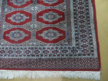 4' X 6' Vintage Handmade Pakistan Turkoman Bokhara Fine Woven Wool Rug Nice