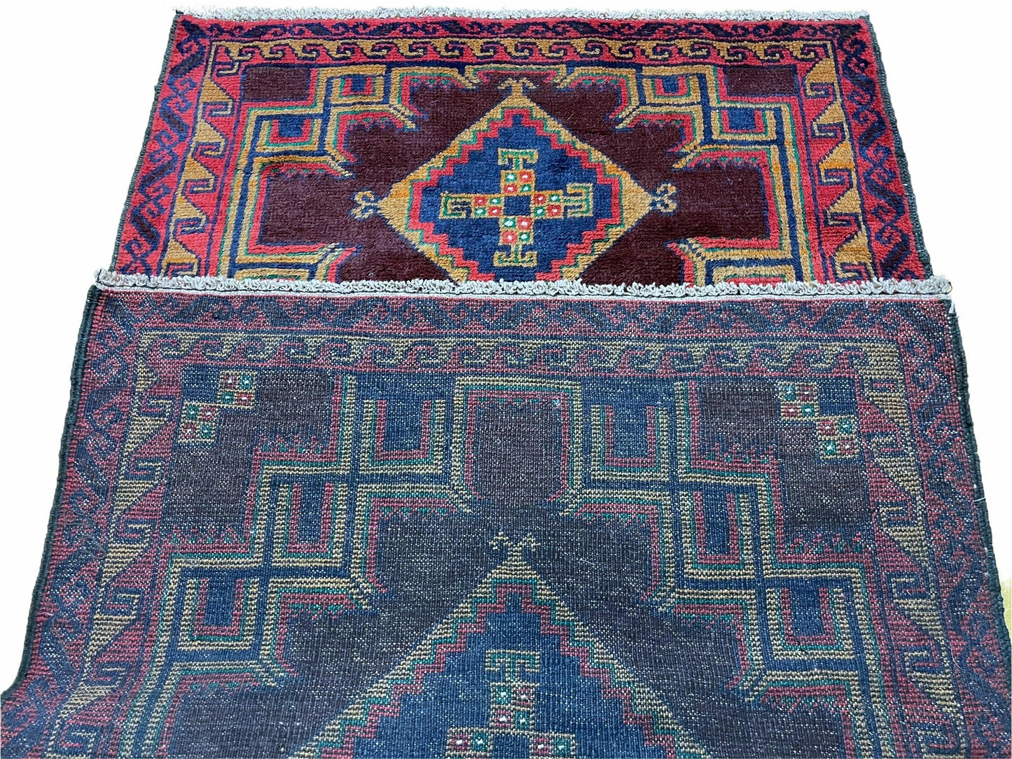 2'11" X 4'6" Vintage Handmade Tribal Wool Rug Balouchi Rug Afghan Rug Geometric