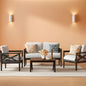 4 Piece Outdoor Metal Patio Set With 5.5 Inch Cushions And Coffee Table