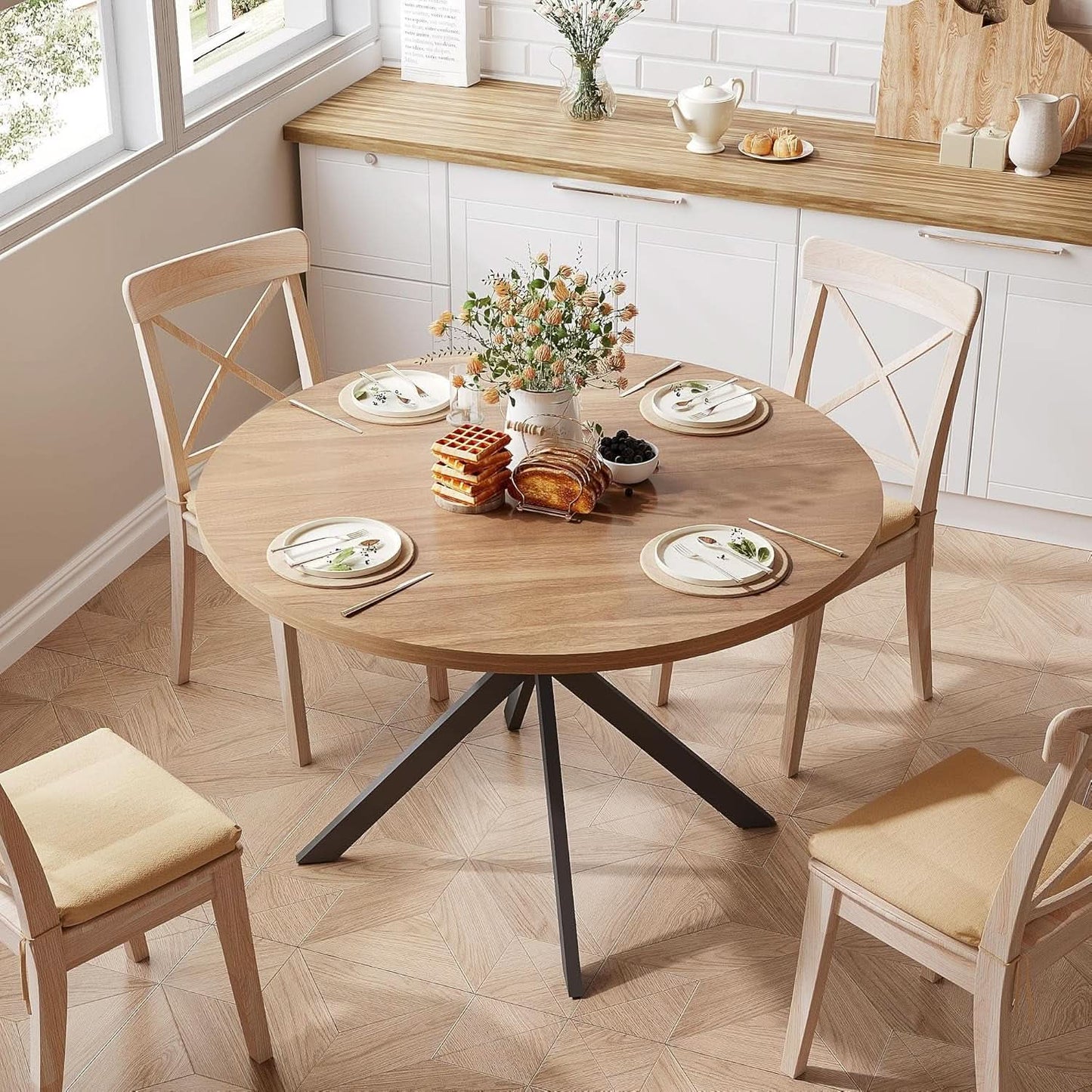 Walnut Dining Table For Four Farmhouse Kitchen Rustic
