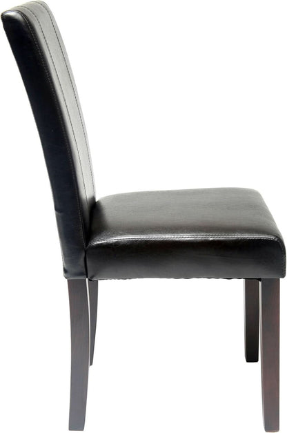 Parson Chair Leatherette Padded Black Urban Set Of 2