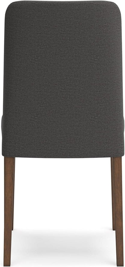 Upholstered Dining Chair, Foam Cushion, Dark Gray Set Of 2