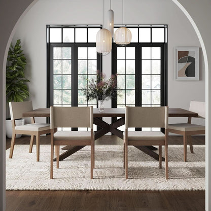 Linus Upholstered Dining Chair With Rubberwood Legs